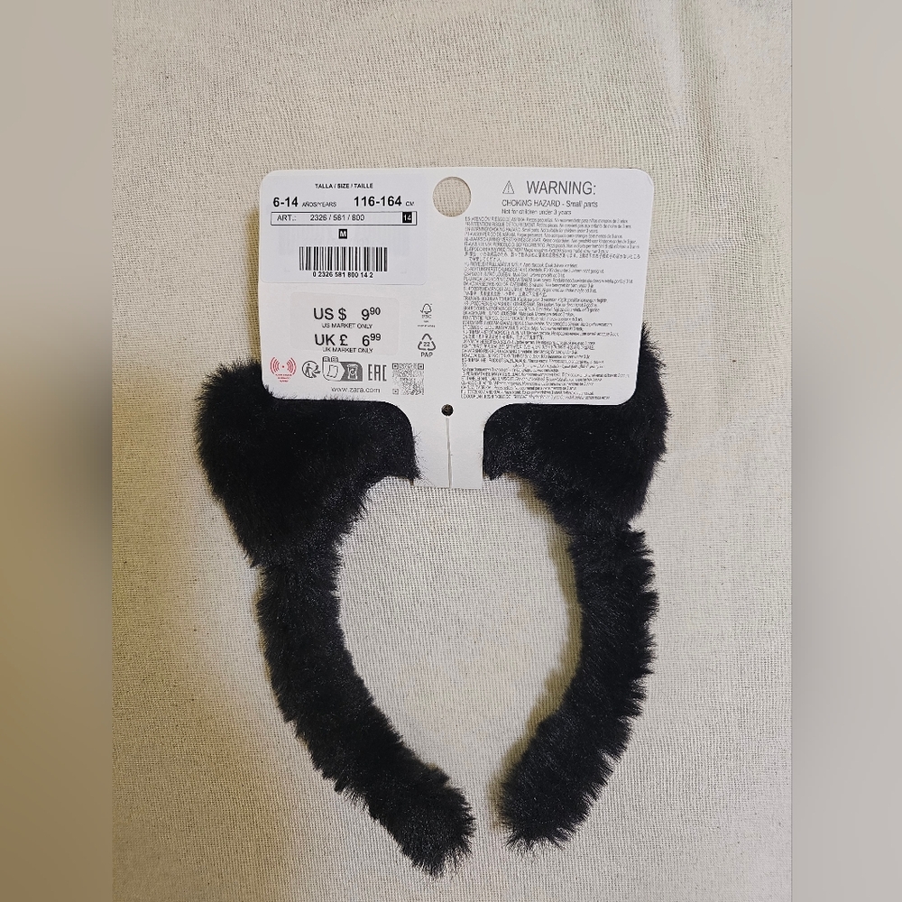 Zara Faux Fur Cat Mini Backpack + Faux Fur Ear Headband - Picture 5 of 7